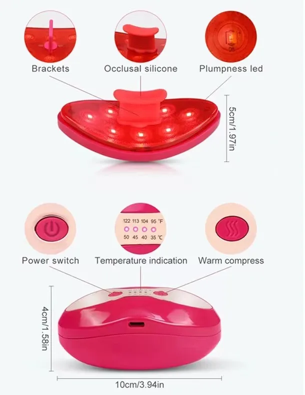 A404  Heating Lip Care Beauty Device Led Lip Mask Non Injection Lip Plumper Device