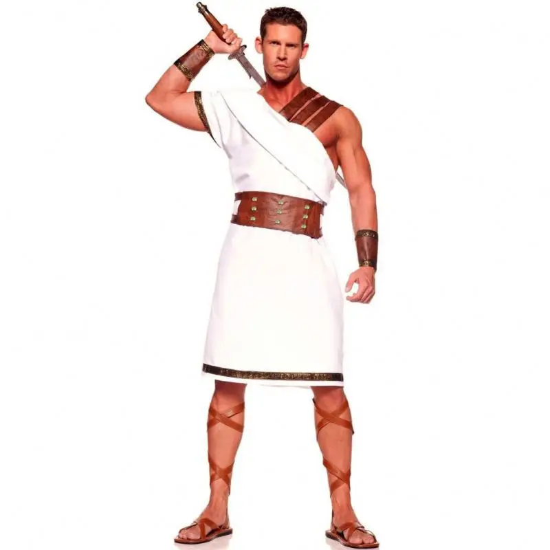 Ancient Greece Roman Warrior Couples Costume Adult Party Toga Costume