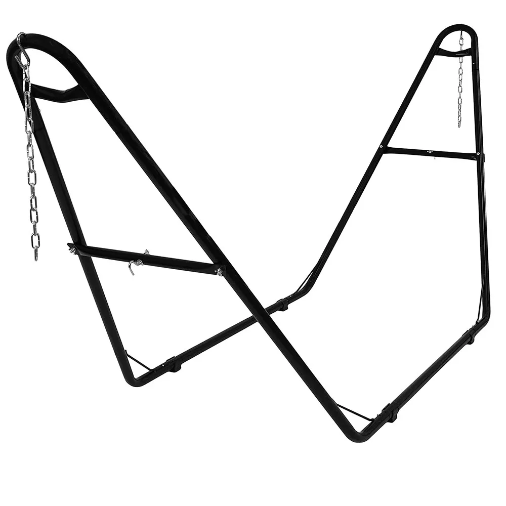 High Quality Universal Hammock Factory Multi-functional Hot-selling Courtyard Hammock Black Adjustable Metal Frame Hammock Stand