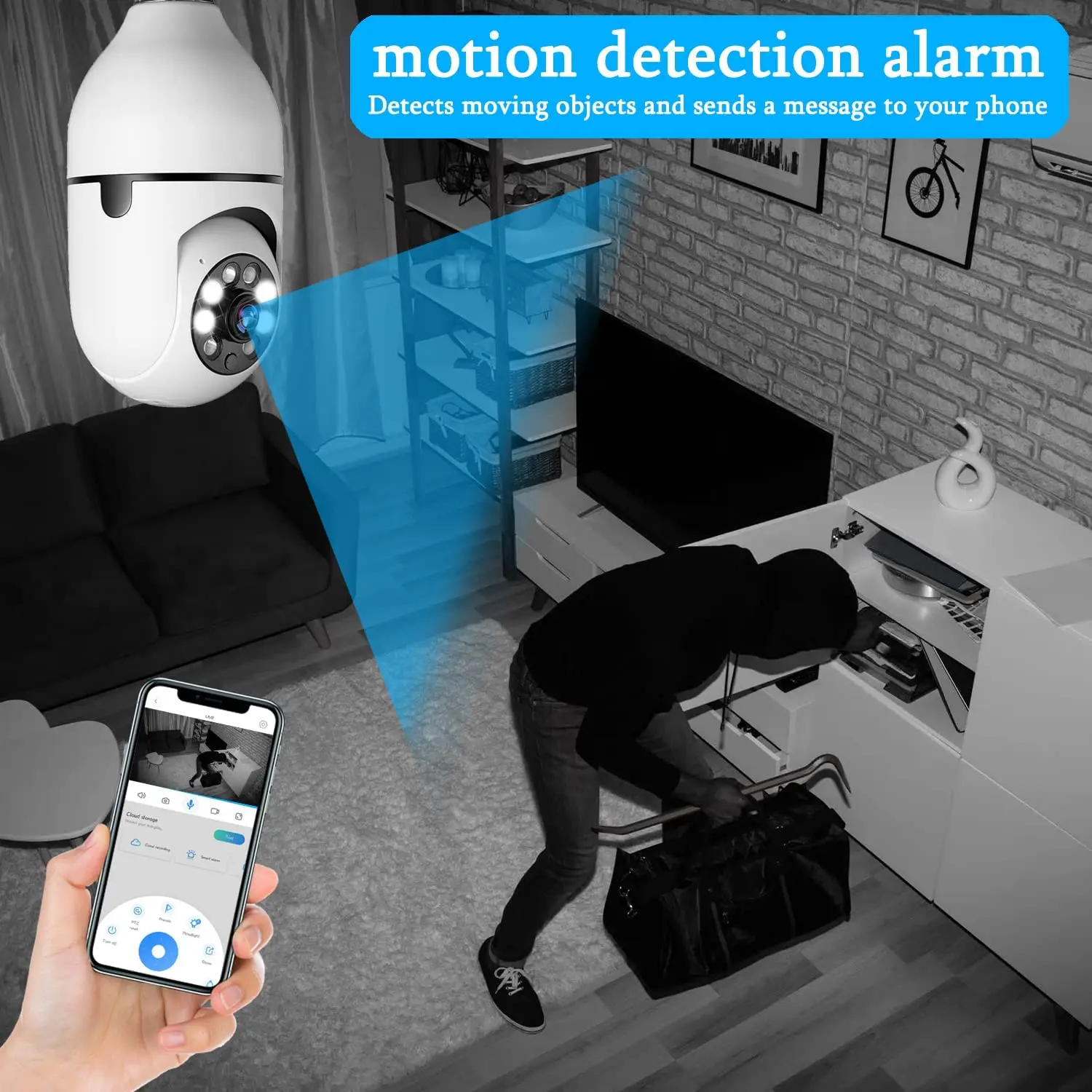 Hot Sale Pet Full HD 1080P Security Outdoor Wireless Wifi Light Bulb Camera With Infrared Night Vision