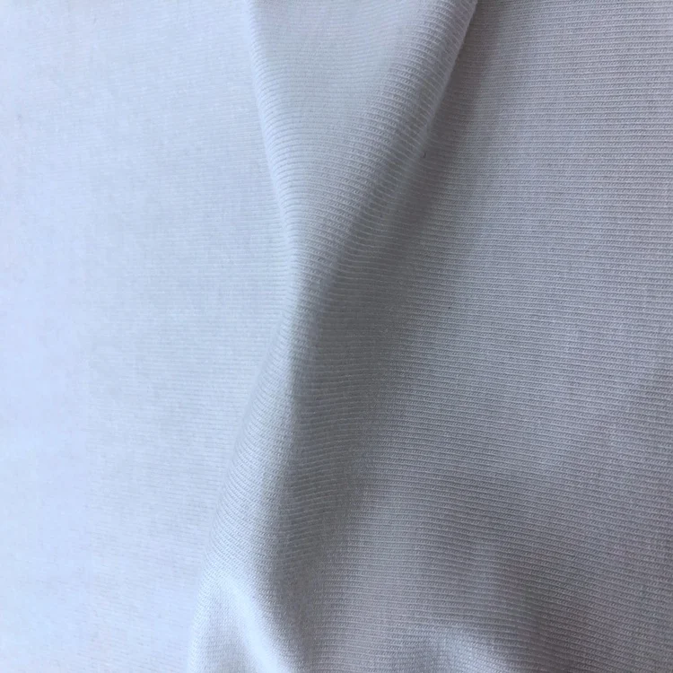 Wholesale breathable fiber jersey white cotton spandex organic bamboo fabric