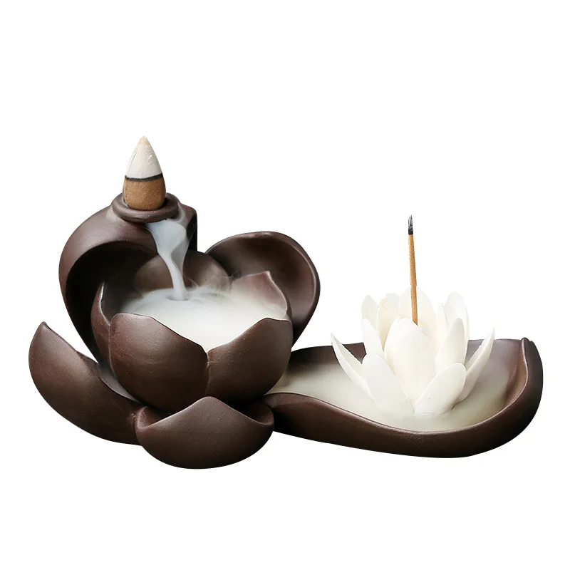 Creative Lotus Incense Sticks Holders Ceramic Backflow Incense Burner