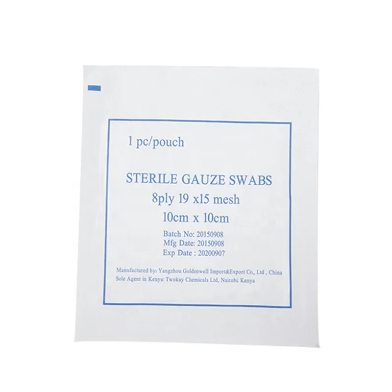 10x10cm Surgical Medical Sterile Softness Absorbent Pads Dressing Dental Compresses Gauze Swab