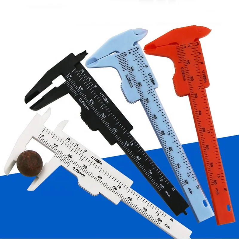 Colorful 80MM Microblading Permanent Makeup Beauty Measuring Tool Plastic Vernier Eyebrow Calipers for Training School