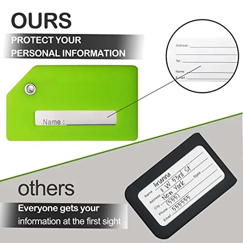 Personalized Aluminum Luggage Tags with Engraved Text Name Symbol Suitcase ID Durable Waterproof Heavy Duty Metal
