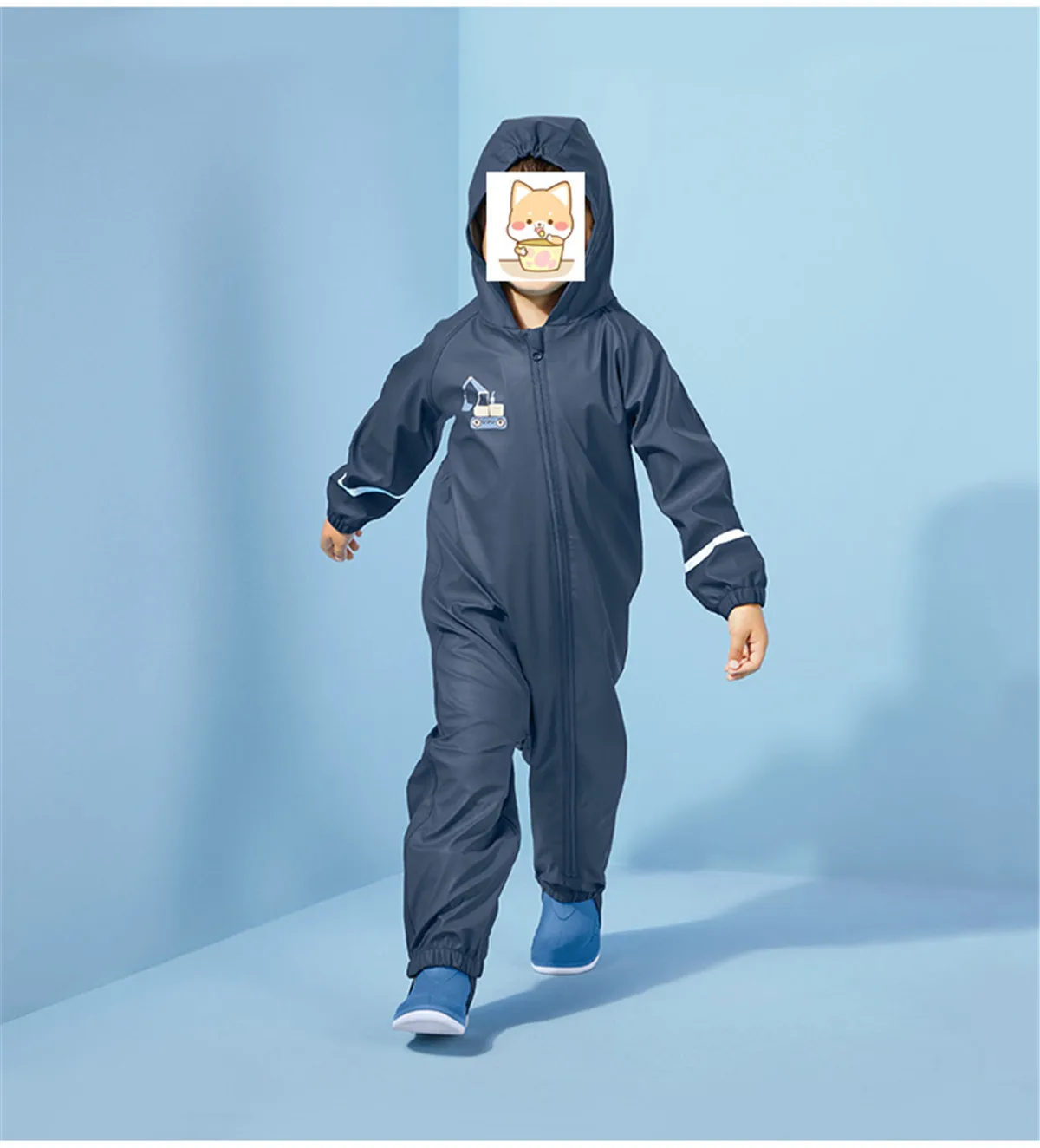 Kids Jumpsuit for Girls Waterproof Overall Girls PU Rain Pants Children Raincoat Baby Hooded Rainwear For Boys And Girls Clothes