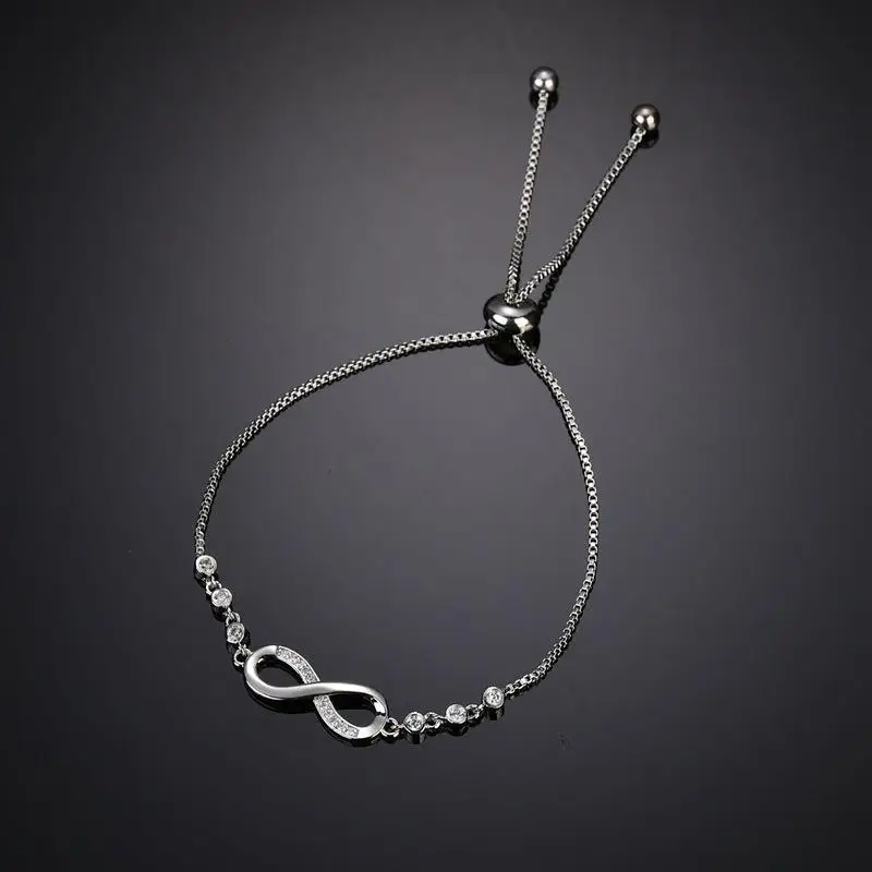 Fashion creative attractive women can pull adjustable bracelet micro-inset Zircon 8-figure bracelet gift jewelry accessories