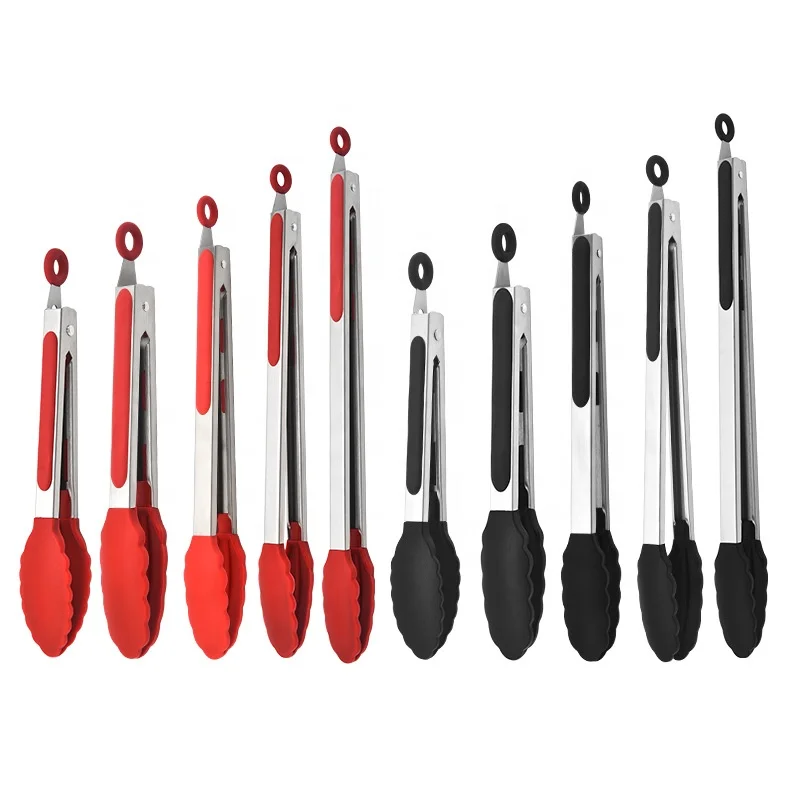Silicone Food Tong Stainless Steel Kitchen Tongs Silicone Non-stick Cooking Clip Clamp BBQ Salad Tools Grill Kitchen Accessories