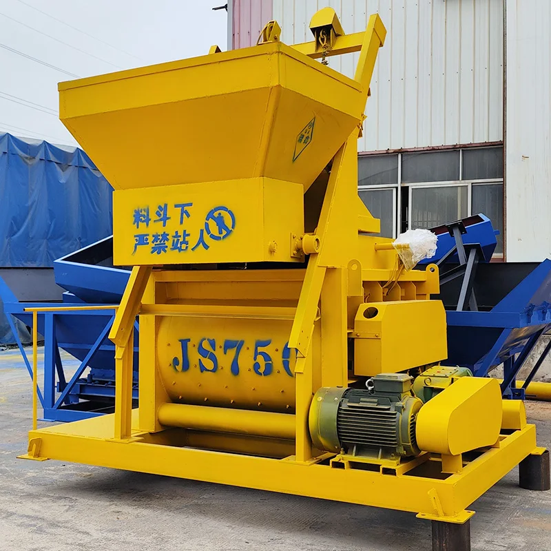 Automatic Double Shaft Cement Concrete Mixer Machine Concrete 1m3 1.5m3 Twice Shaft Mixers