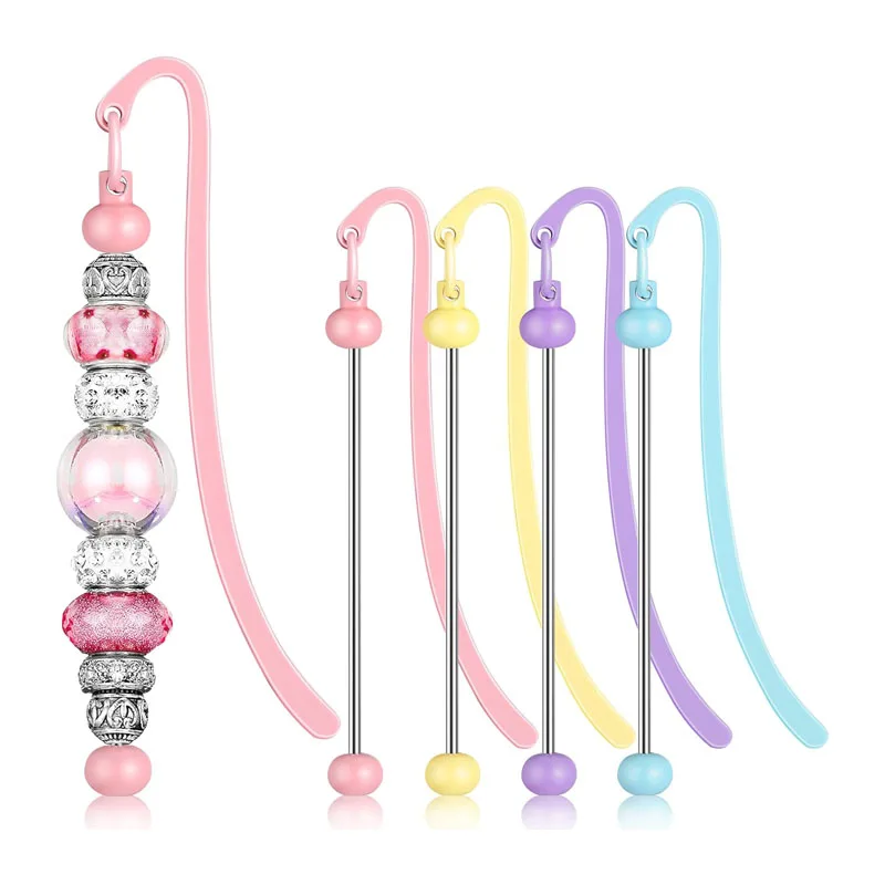 New products add bead Book Mark Metal Book Page mark Jewelry Pendant Charm Bookmark for Book Lover Reader