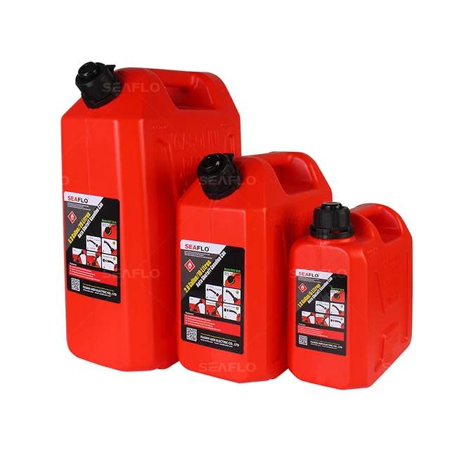 SEA FLO 20 Litre Fuel Tank Gas Canister Red Plastic Gas Diesel Petrol Oil Containers Gasoline Mount Car Motorcycle Jerry Cans