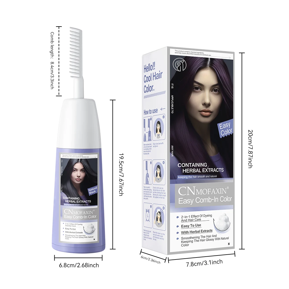India hotsales 5min dye hair color shampoo wholesale CNMOFAXIN Brands ginseng natural herbal fast black hair dye shampoo