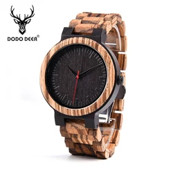2020 DODO DEER Men Fashion Wooden Watches OEM Top Band Wholesale with Wrist Watch Box Logo Custom