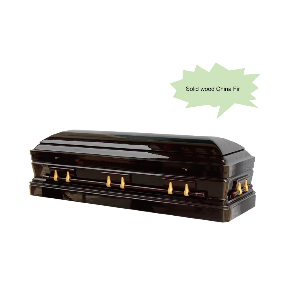 Luxury Casket and coffin Funeral Wood Supplier China Manufacturer With Taitored Pillow