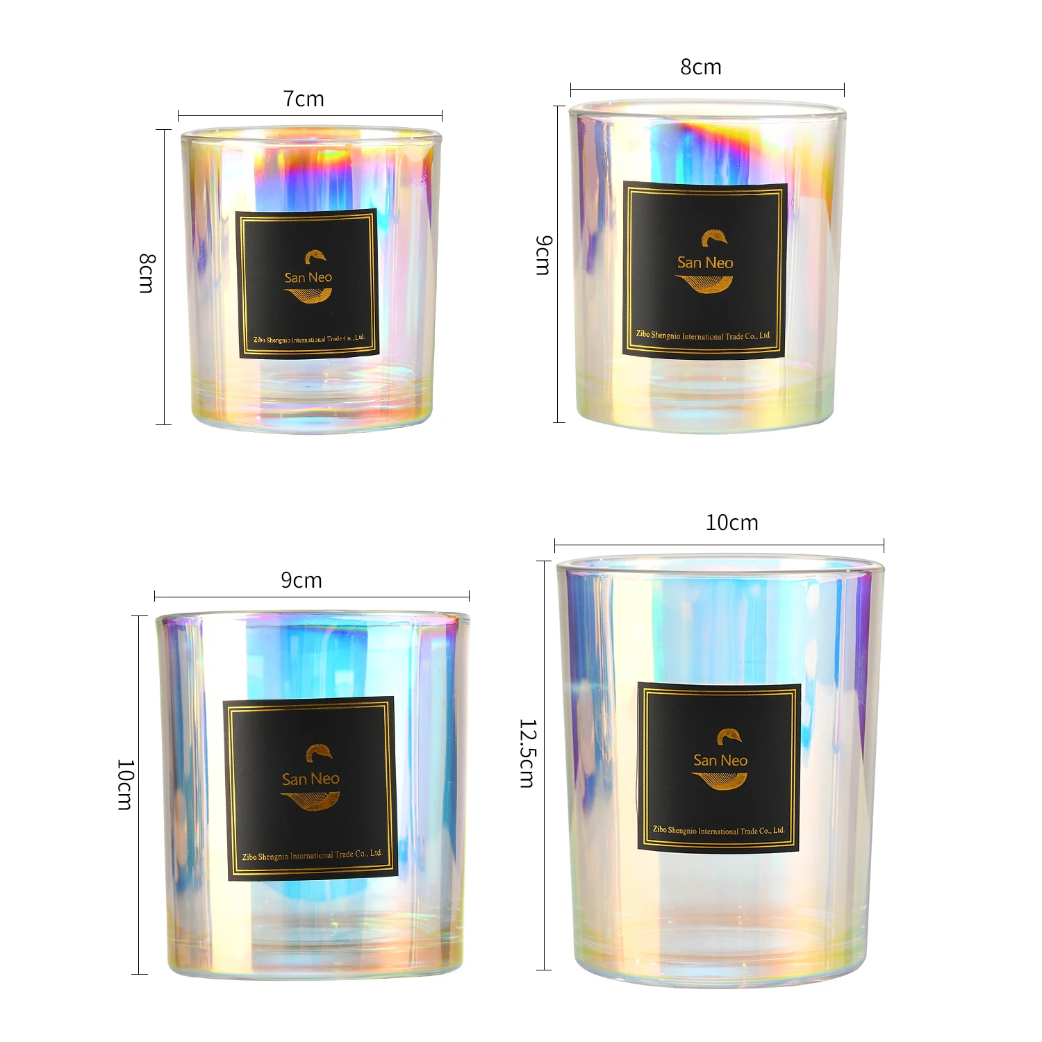Bulk Wholesale 6Oz 10Oz 14Oz 16Oz Container Frosted Holographic Glass Rose Gold Electroplated Candle Jars