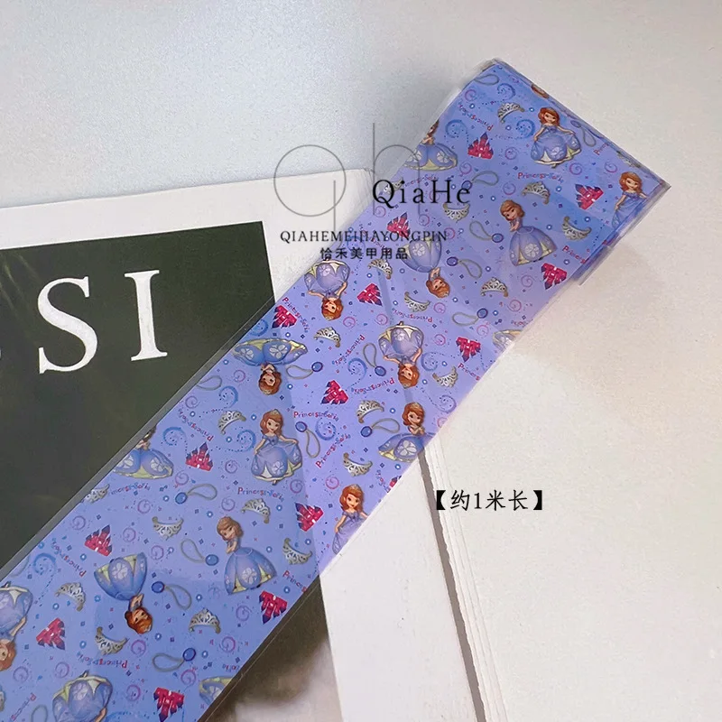 1 Box Fashion Doll Nail Stickers Cute Girls Pink 3D Laser Gradient Nail Transfer Foil Paper Sticker Ornaments Accessories Gifts