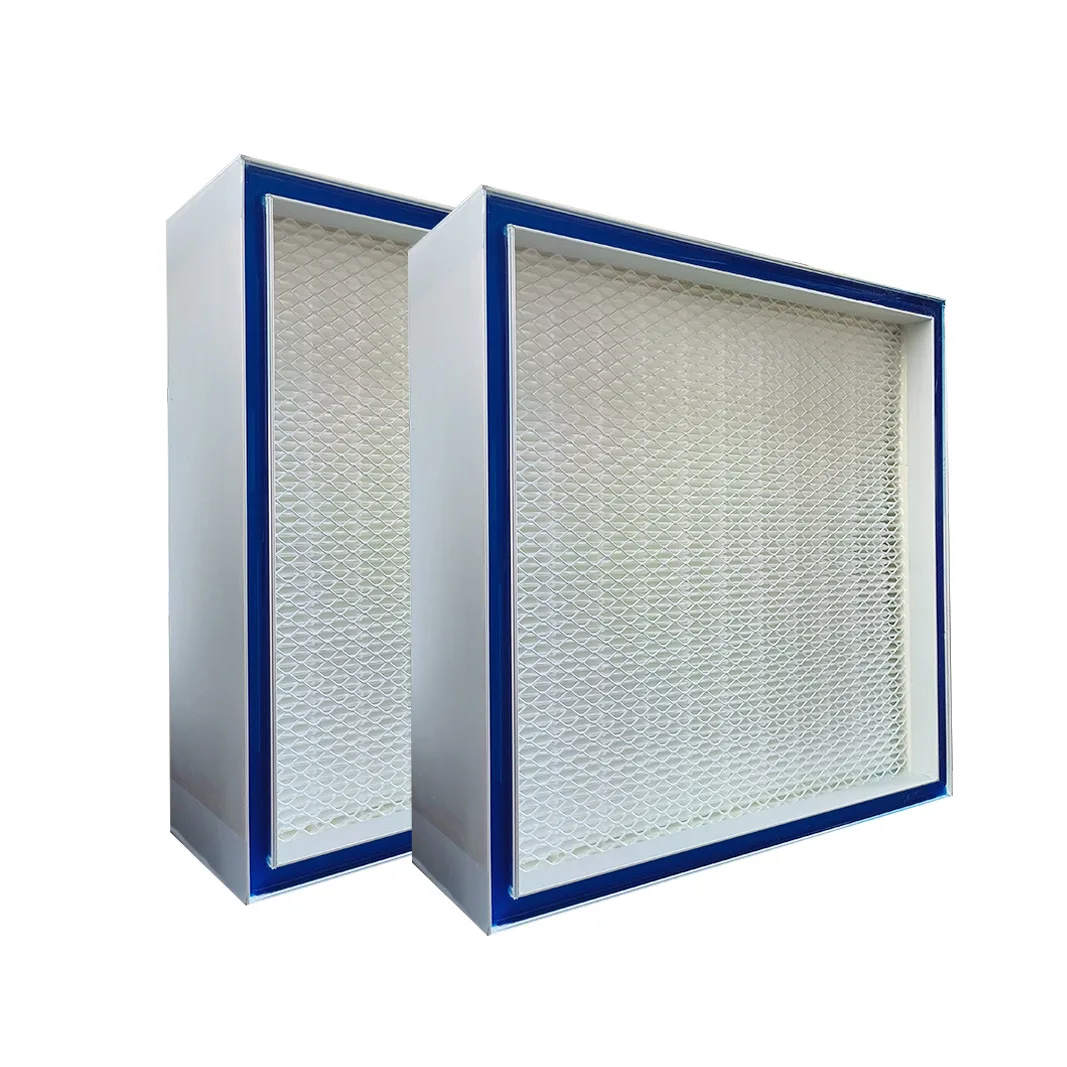 H13 H14 Gel Seal Flange Fiberglass Air Conditioning Hepa Air Filter For Laboratory