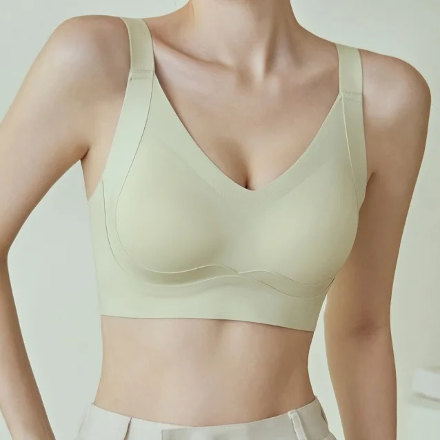Women Small Chest Push Up Sports Shock-Proof Bralette Seamless Wireless Beauty Back Vest Style Bra One Piece Sleep Underwear