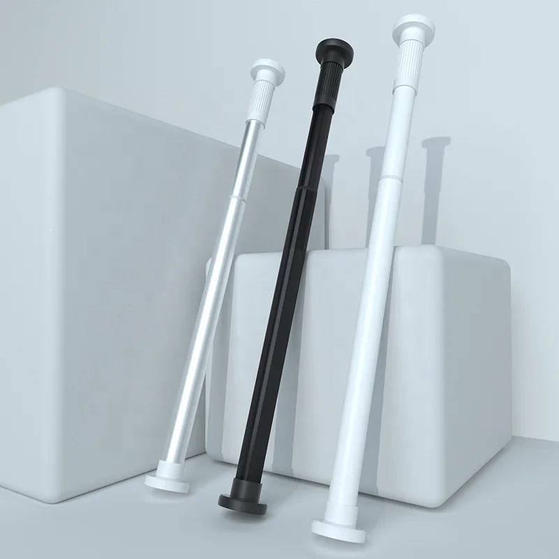 curtain rod corve for cloth room dry rod for damp bath curtain rod base double pole clothes hangers shower caddy tension pole