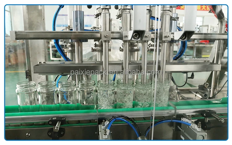 PX-4 nozzles automatic servo piston fill syrup honey jar fruit jam hot chilli sauce heating filling capping machinery