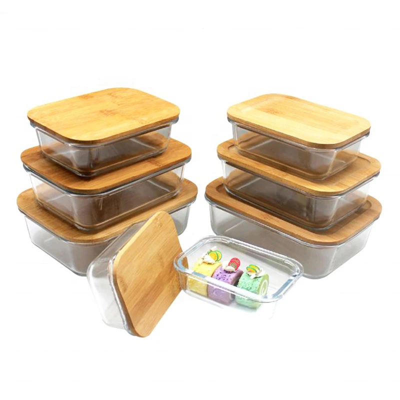 Storage Boxes Bins Type and Microwavable Food Container Feature glass Container