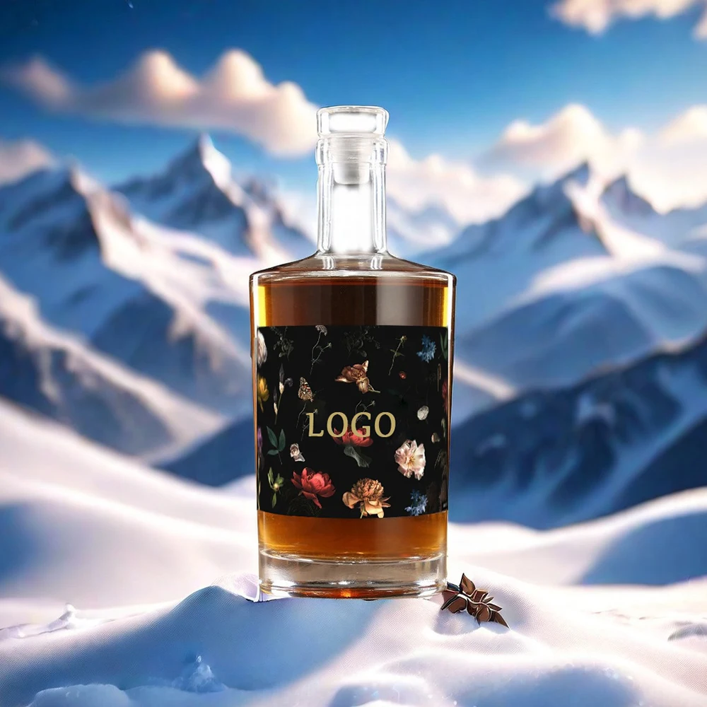 Wholesale Custom Empty Clear Wine Bottle 100ml 250ml 500ml 700ml 750ml Vodka Gin Brandy Whiskey Wine Bottles with Corks