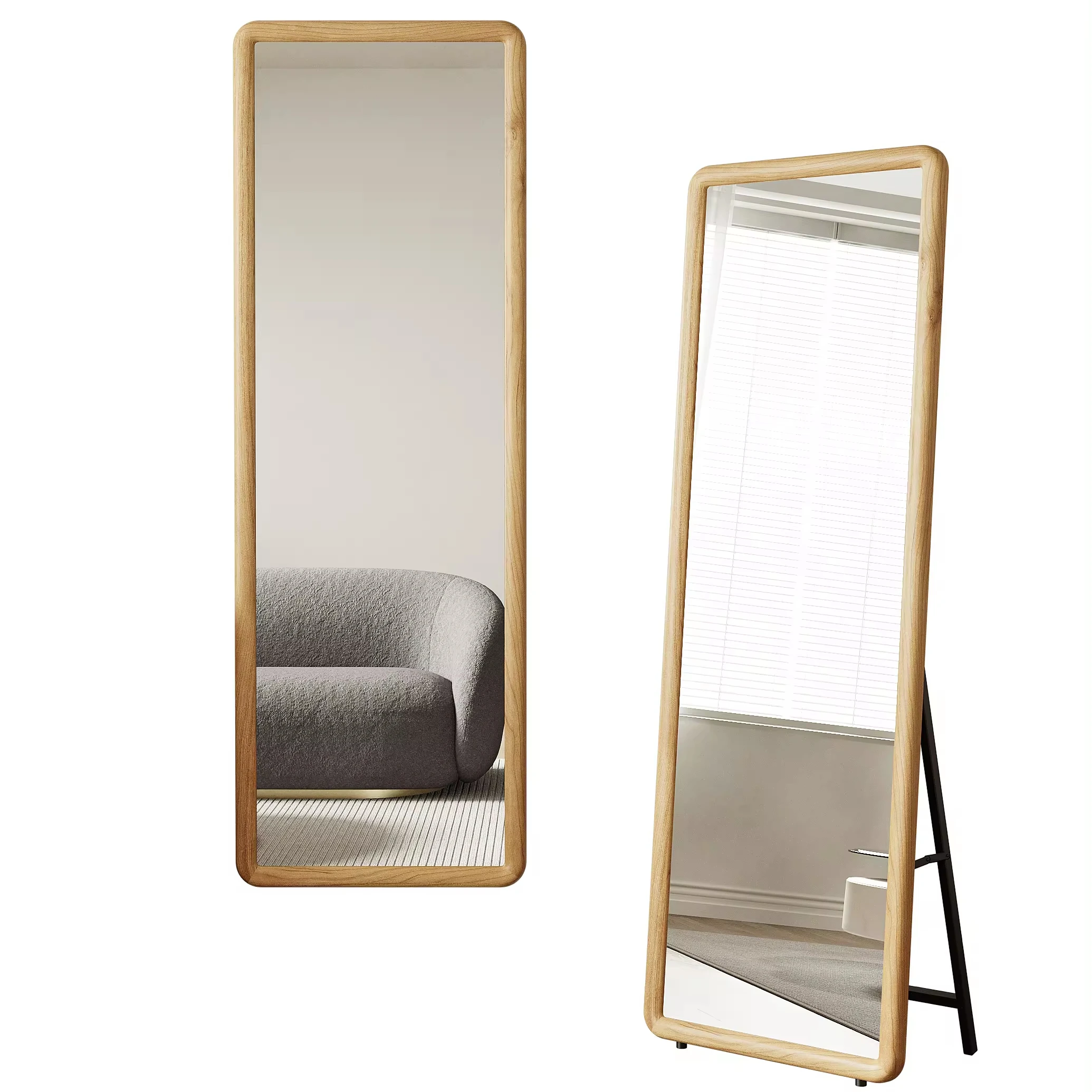 Custom Large Gold Matel Framed Big Tall Full Length Long Body Leaning Wall Free Standing Floor Mirror Miroir Spiegel