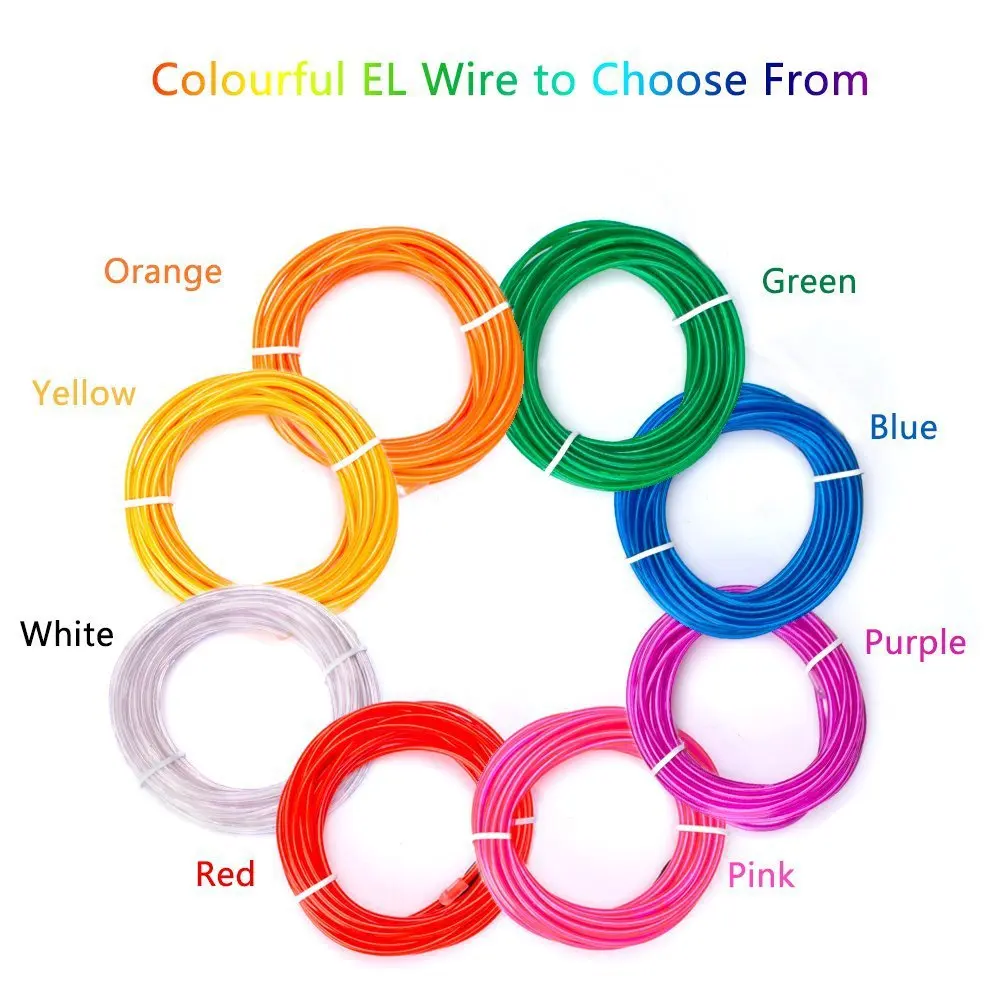 Good quality EL Wire Kit Neon Rope Lights 3 Meters 2.3mm EL Wire