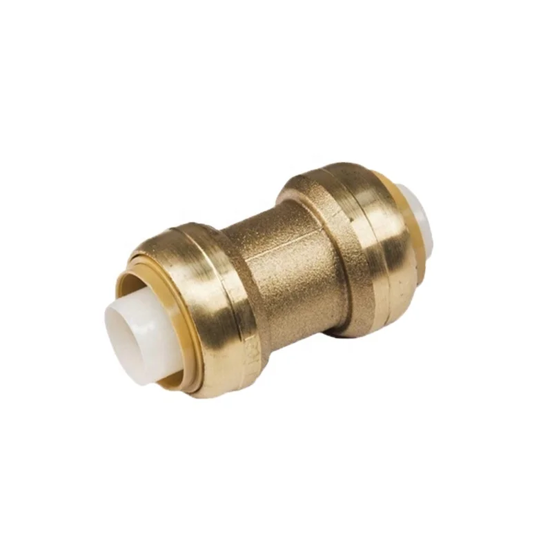 Green Valve Hight Quality Push Fit plumbing Fittings  Lead Free Brass Straight Connector Pipe Fitting 15mm