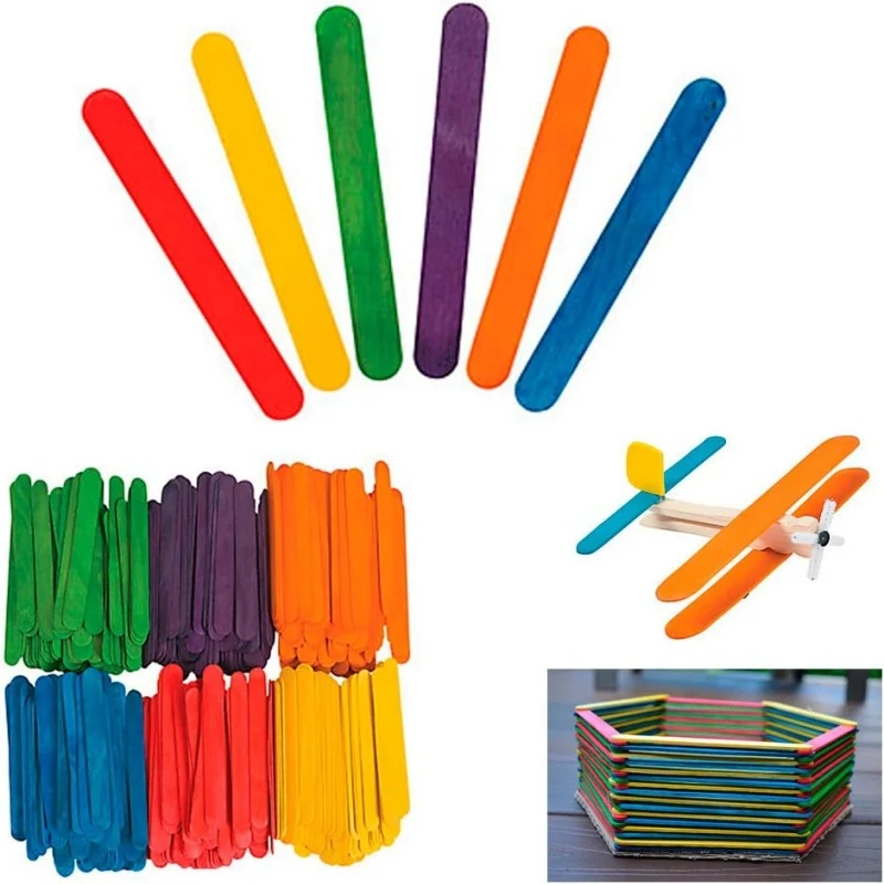 Competitive Price Bulk Wood Bamboo Ice Cream Tools Stick Colored Custom Wooden for Arts Crafts Popsicle Sticks