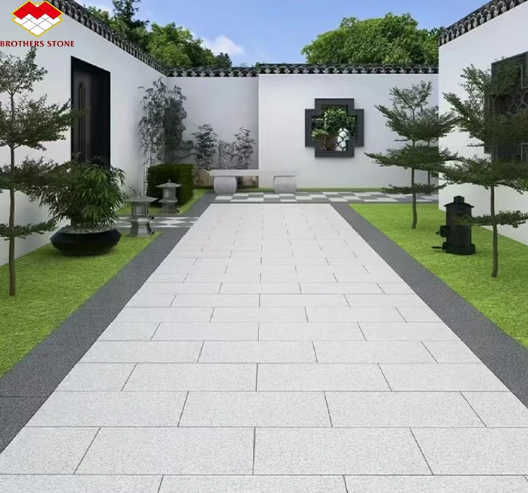 Brothers Stone Flamed Grey Granite Slab Paving Tiles Honed Natural Stone Driveway Pavers Sidewalk Granite Floor Tiles