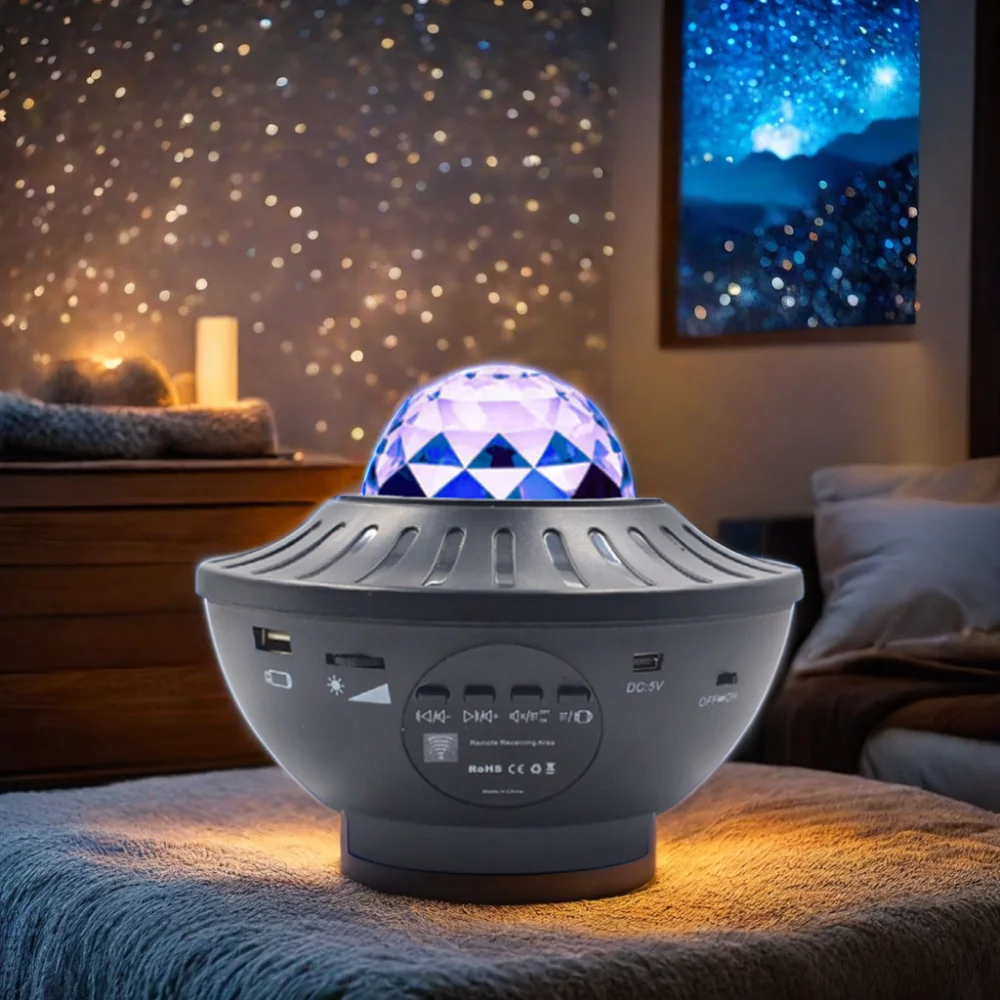Cheap Price Smart Star Night Light BT Bedroom Music Speaker Projector Table Lamp Remote Control LED Star Projector