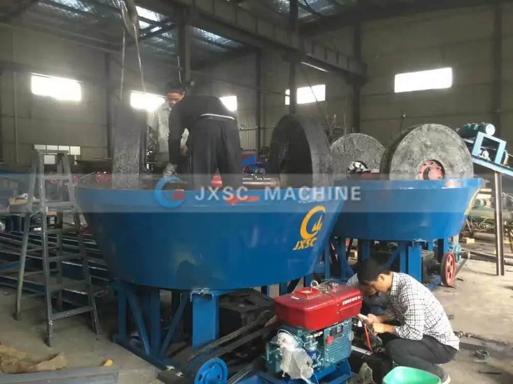 Zambia Round Rock Stone Gold Crushing 1100 Wet Pan Mill