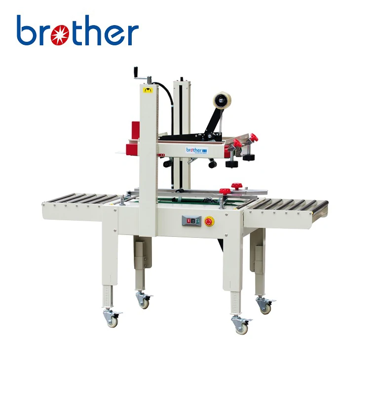 FXJ6050 Brother Semi Automatic Top And Bottom Drive Belt Adhesive Tape Sealer Case Box Carton Sealing Machine