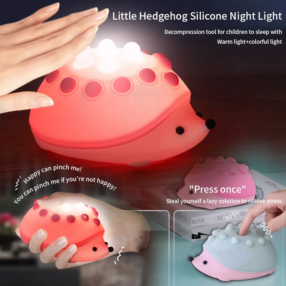 Cute Panda Silicone Night Light RGB LED Color Changeable Sensitive Tap Control Silicone LED Lamp for Baby Kids Adult Bedroom