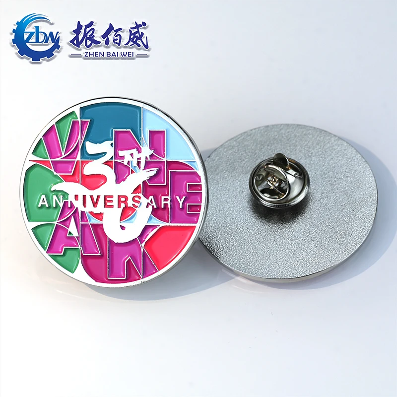 Enamel pushpin manufacturer lapel pin metal-plated magnetic badge free design logo soft and hard custom