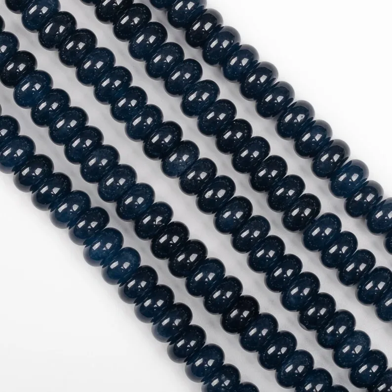 Beautiful Blue Quartz Smooth Rondelle Gemstone Beads,Top Blue Plain Flat Rondelle Beads Handmade Smooth Rondelle Bead on Sale