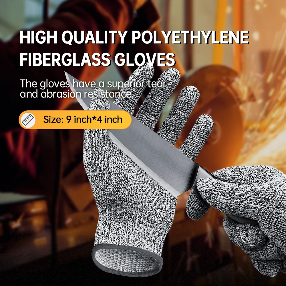 Factory Price Industrial Hppe Cut Resistant Gloves Safety Proof Level 5 Breathable Comfortable Hand Protective Gloves