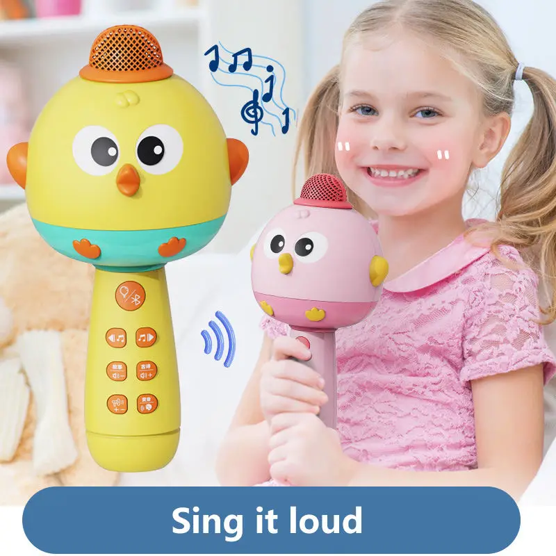 2024 New Kids Singing Wireless Microphone Toy Bluetooth Speaker Portable Karaoke Machine Home Party Cute Christmas Gift
