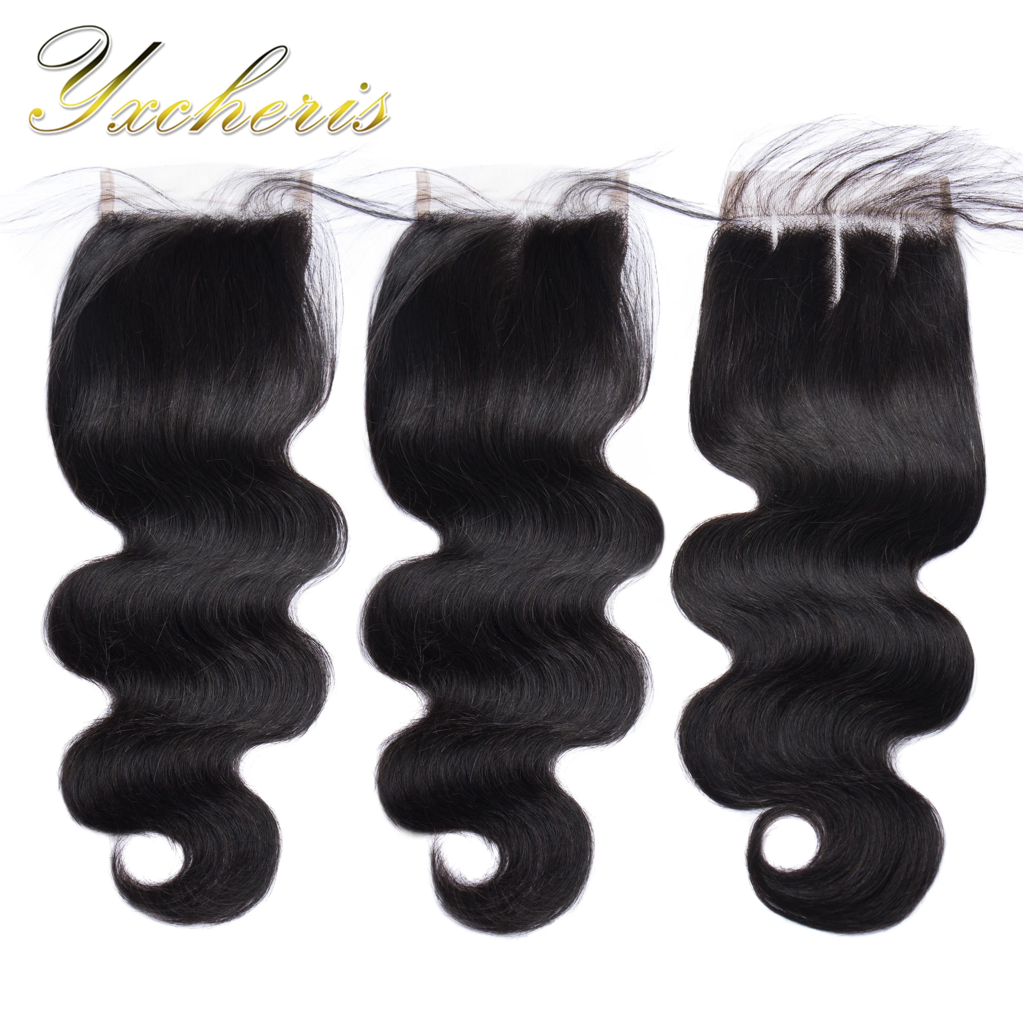 
Brazilian Hair Bundles Cuticle Aligned Hair Body Wave 4 Bundles with Closure Meche Bresilienne Humain en Chine en Gros 