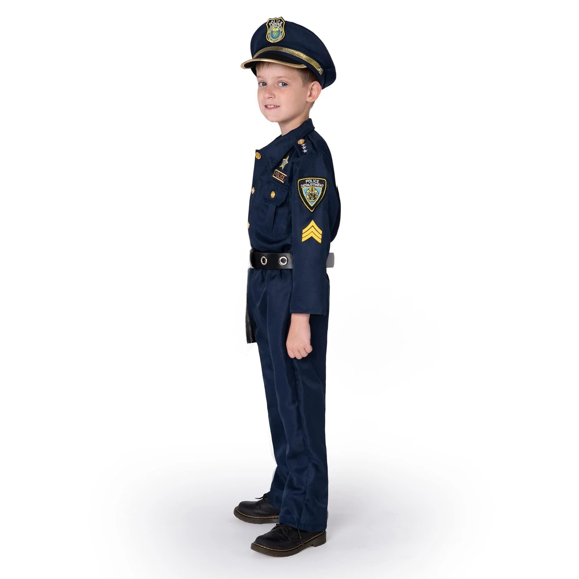 Wholesale Boys Police Officer Uniform Cosplay Outfit Kids Halloween Carnival Party Career Day Costumes