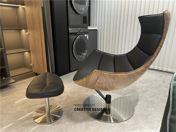 new arrival luxury modern comfortable revolving black white leather living room furniture leisure lounge lobster chair