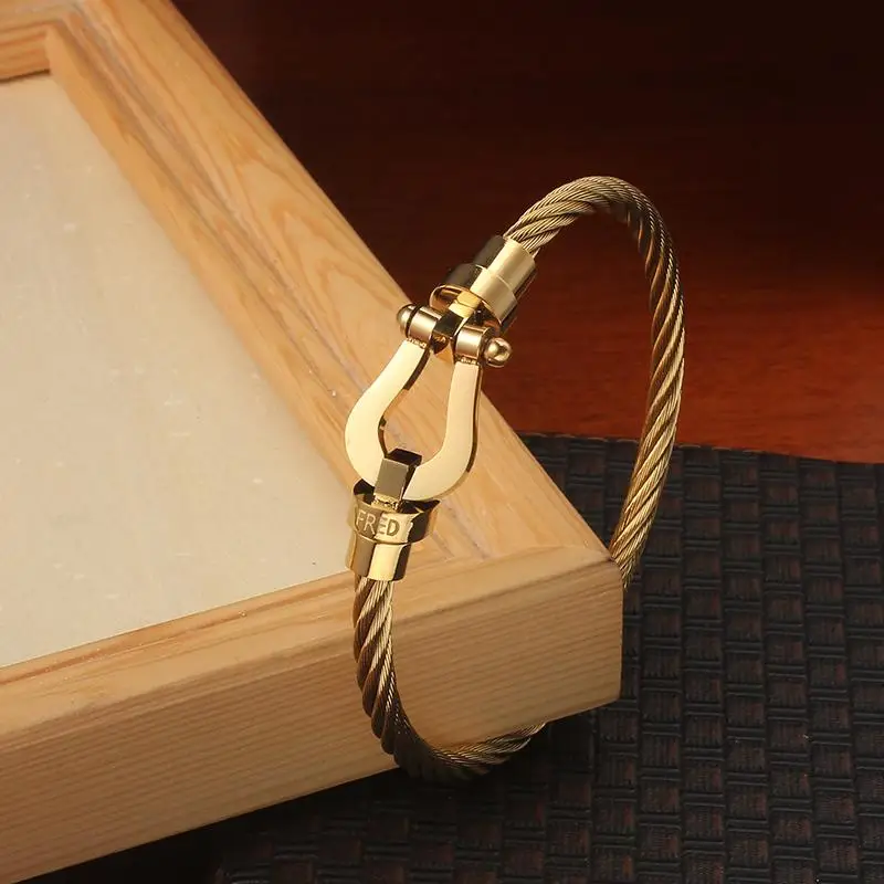 Hot Sales Cool Bangle18k Gold Plated  FORCE 10 Bracelet Stainless Steel FashionJewelry For Factory fred Original bracelets