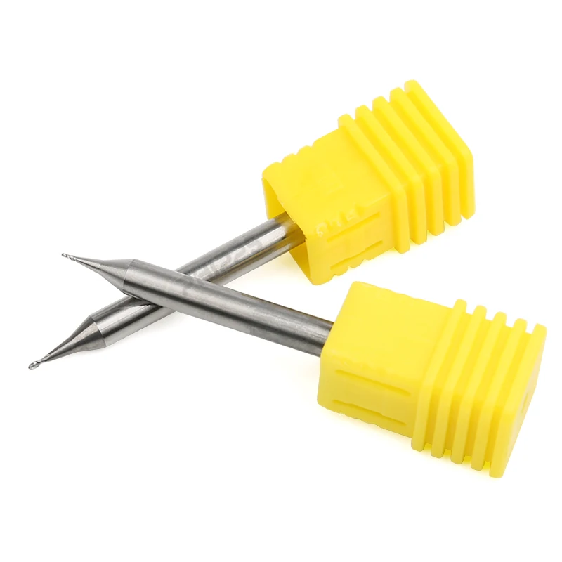 HRC55 HRC65 mini milling cutter 0.2mm 0.3mm 0.4mm 0.5mm 6mm small diameter carbide micro ball end mill 0.1 mm