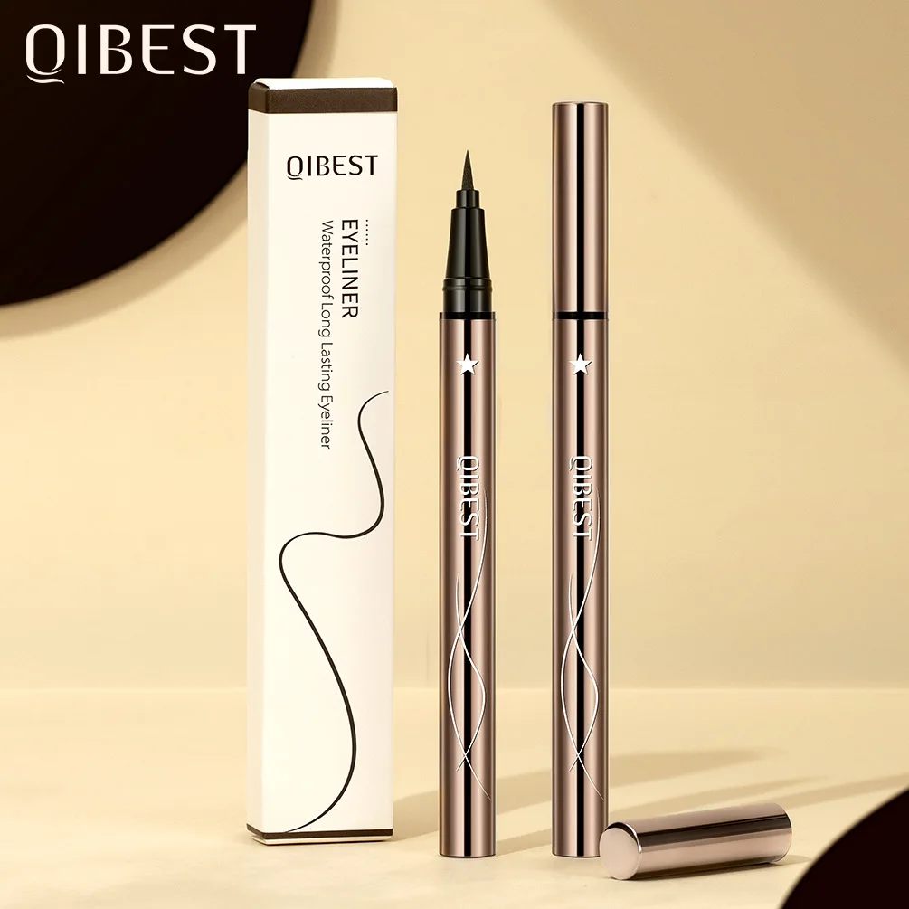 QIBEST Wholesale Extremely Fine Eyes Eyeliner Smooth Long-Lasting Non Smudging Quick Drying Waterproof Eye Liner