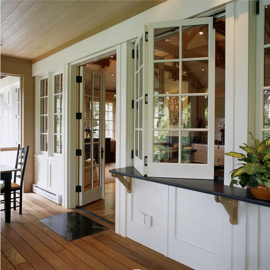 JBDhome Standard Commercial White Vertical Interior Heavy Duty Folding Window Double Glazed Aluminium Folding Window