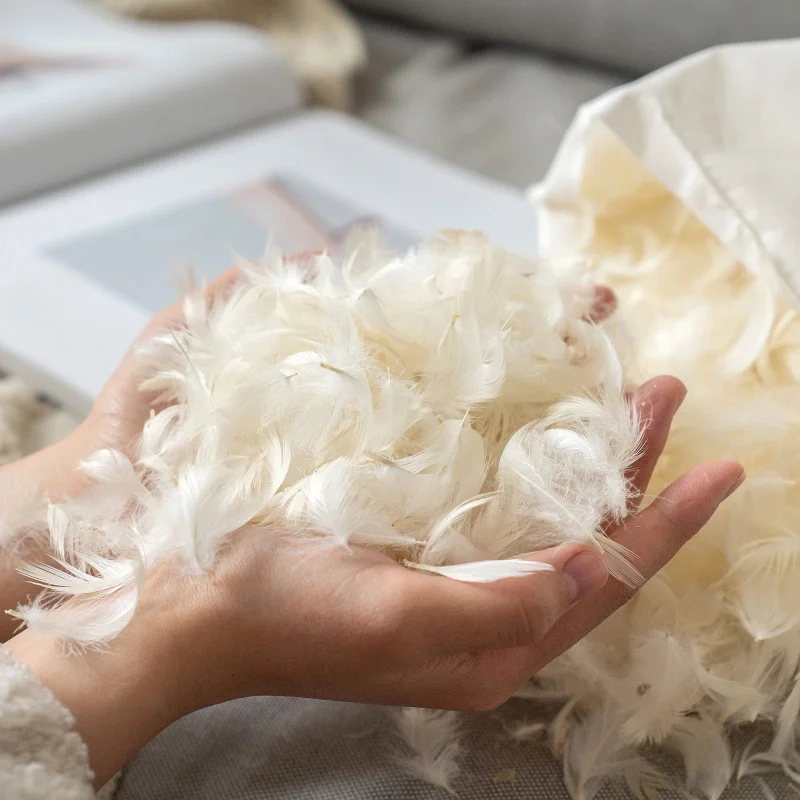 Customized Wholesale Duck Goose Feather Down Polyester Microfiber Cushion inserts Pillows Home Hotel Down Pillows for Sleeping