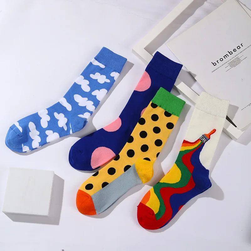 unisex smile socks soft cotton funny cartoon tube socks for men fun rabbit socks custom high quality  fashion