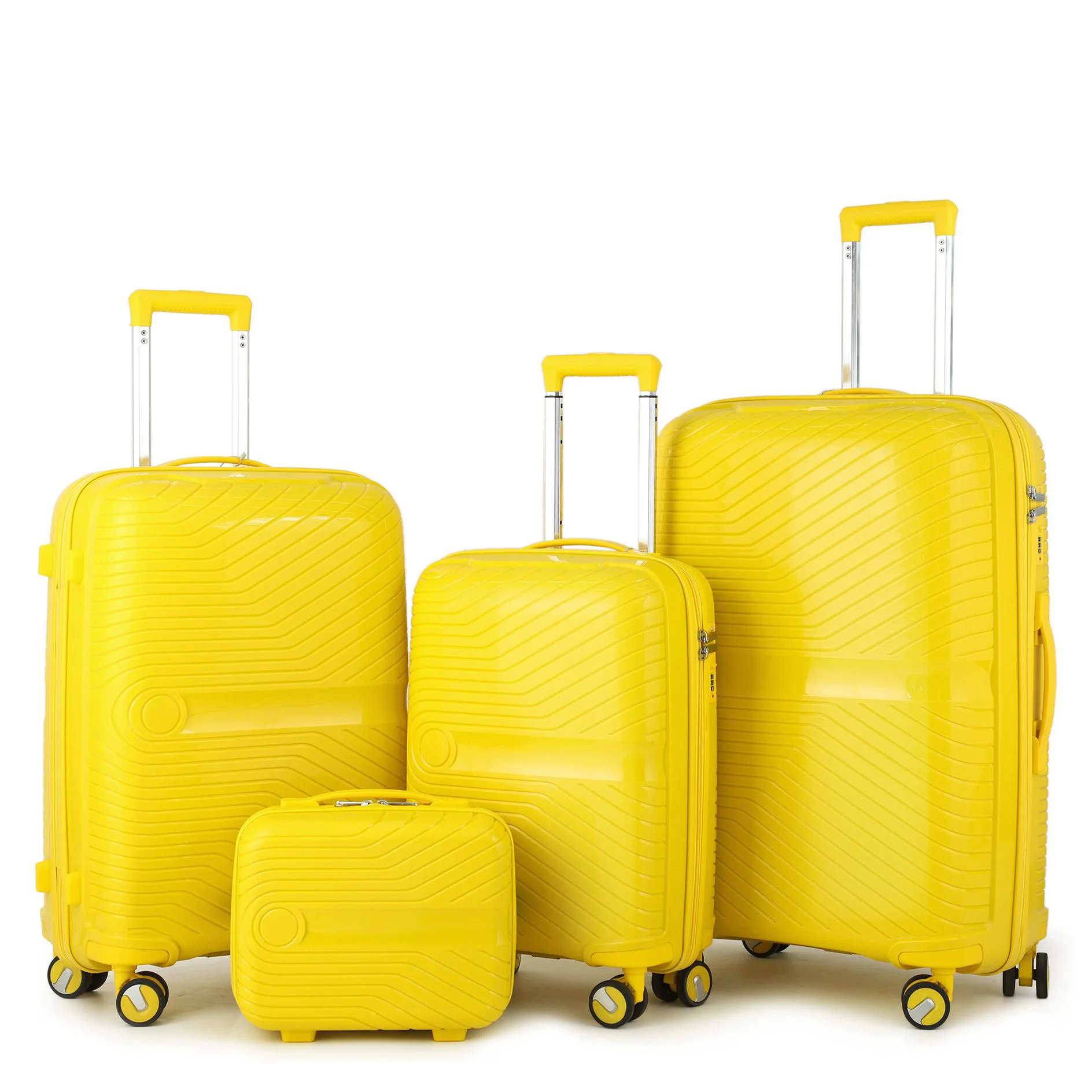 new design Universal factory direct sale multifunction spinner 360 degree wheels 4 PCS set PP luggage for outdoor travel