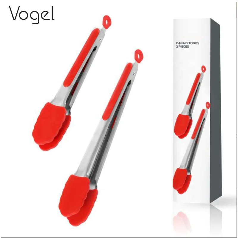 7 Inch Kitchen Small Silicone Tong Cooking Serving BBQ Bread Food Tongs Clip